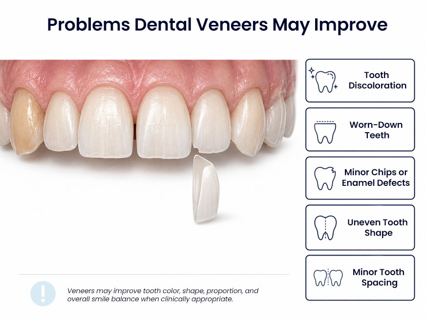 Problems Corrected by Veneers for Teeth